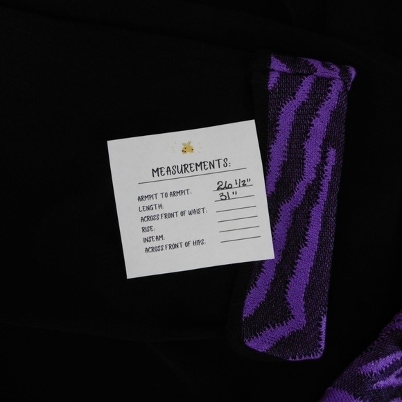 MING WANG Black Purple Knit Cardigan Zebra Knitwear Longline Career Size 2X - Picture 12 of 12